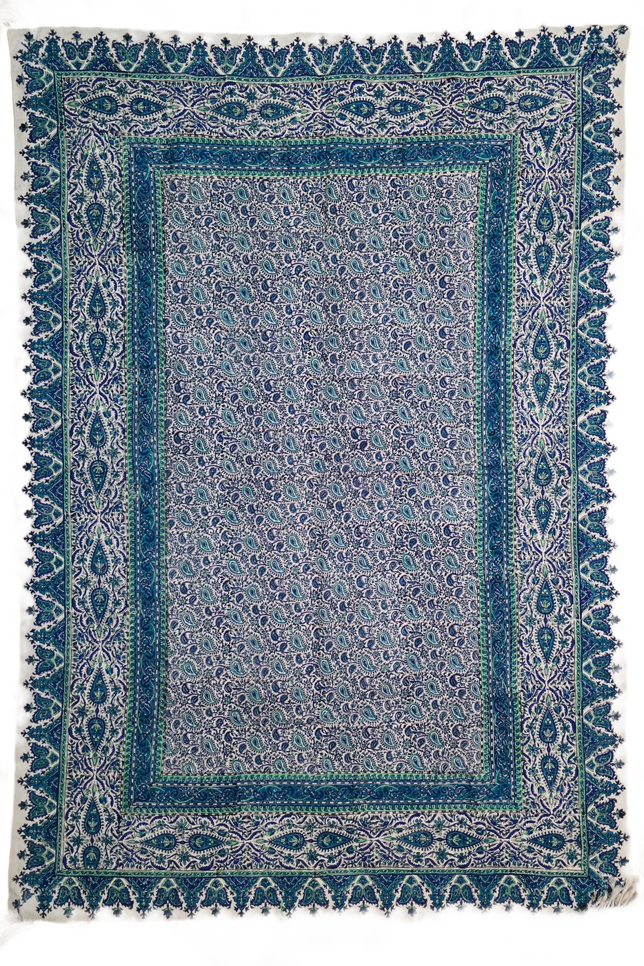 Pioggia d'Azzurro: rettangolare con frangia, vista principale scontornata