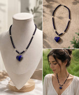Collana di lapislazzuli con pendente a cuore — la fotografia in bottega