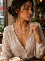 Collana di quarzo rosa — la fotografia in bottega