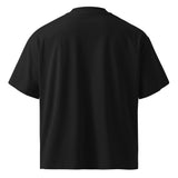 T-shirt oversize organica nera vista da dietro, senza stampa