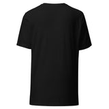 Maglietta unisex nera vista da dietro, senza stampa