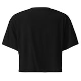 Crop top nero vista da dietro, senza stampa