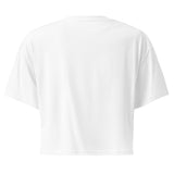 Crop top bianco vista da dietro, senza stampa